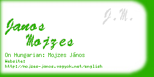 janos mojzes business card