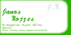 janos mojzes business card